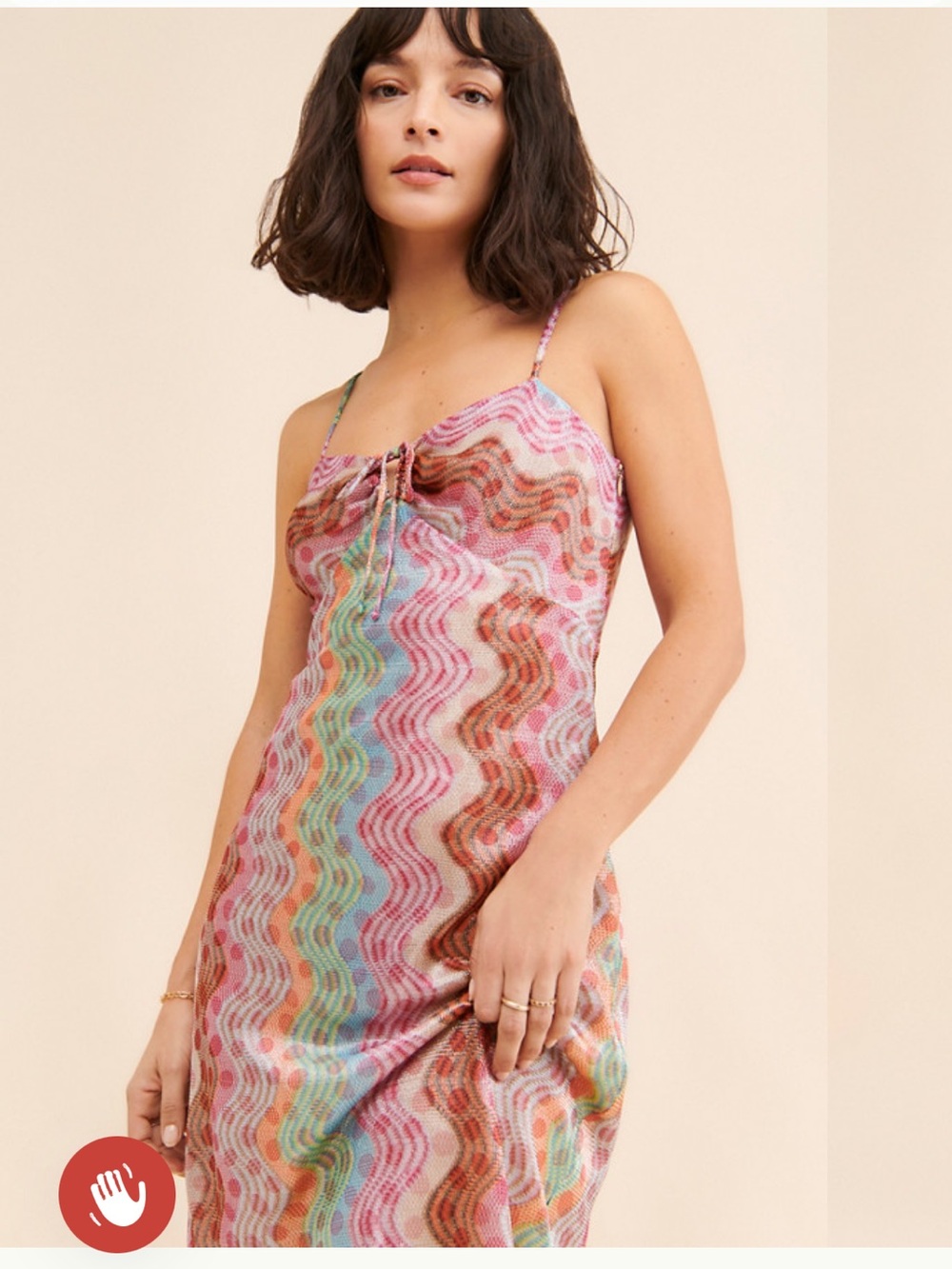 Anna sui swirly knit rainbow dress
